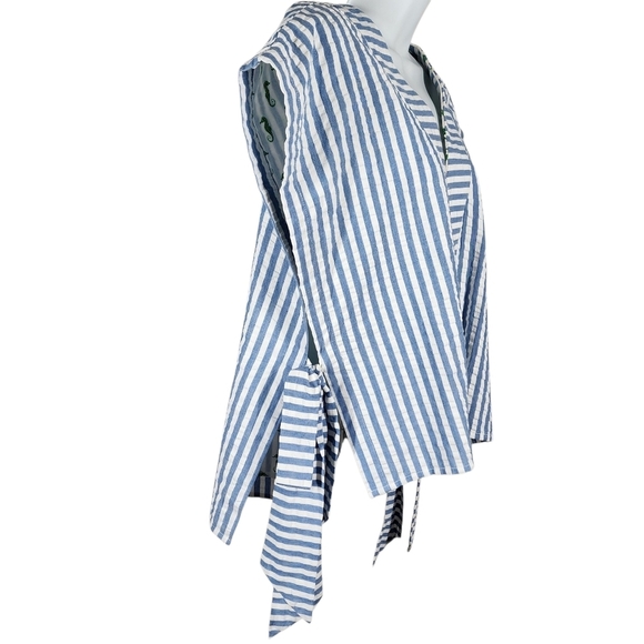 MAEVE STRIPED OPEN FRONT TOP - Picture 5 of 8